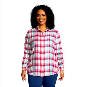Land’s End Flannel Plaid Boyfriend Shirt